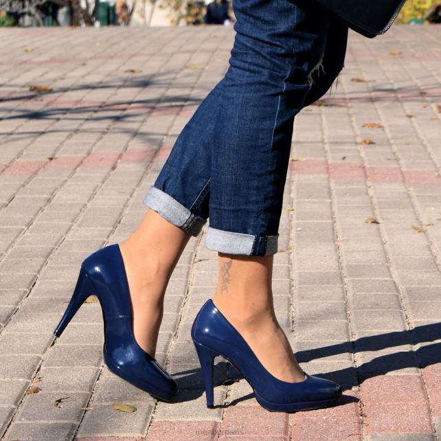 Menbur femmes farnaby DVZ864591 talons hauts bleu foncé