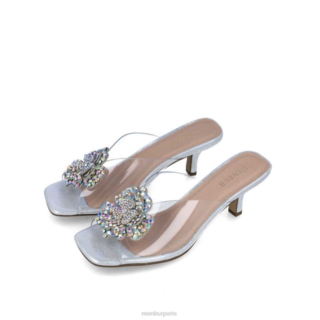 Menbur femmes réticulum DVZ865536 talons moyens et bas argent