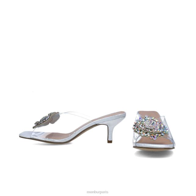 Menbur femmes réticulum DVZ865536 talons moyens et bas argent