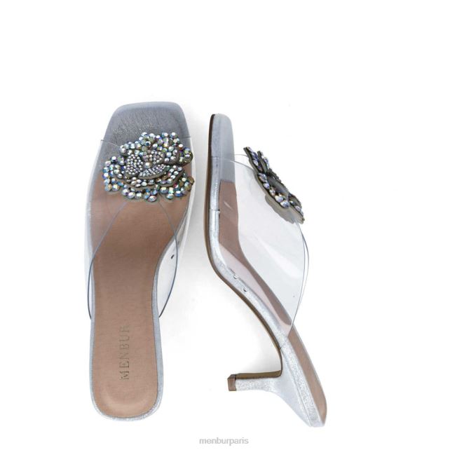 Menbur femmes réticulum DVZ865536 talons moyens et bas argent