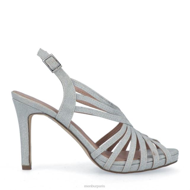 Menbur femmes strépète DVZ862172 talons moyens et bas argent
