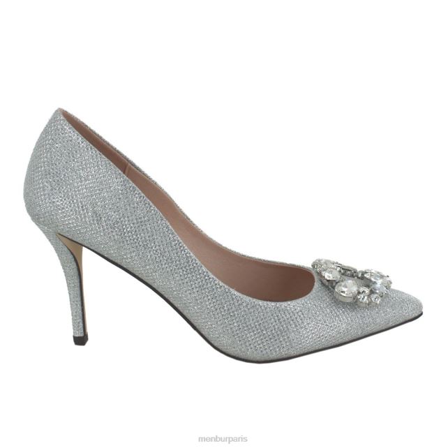 Menbur femmes tagliato DVZ862186 talons moyens et bas argent