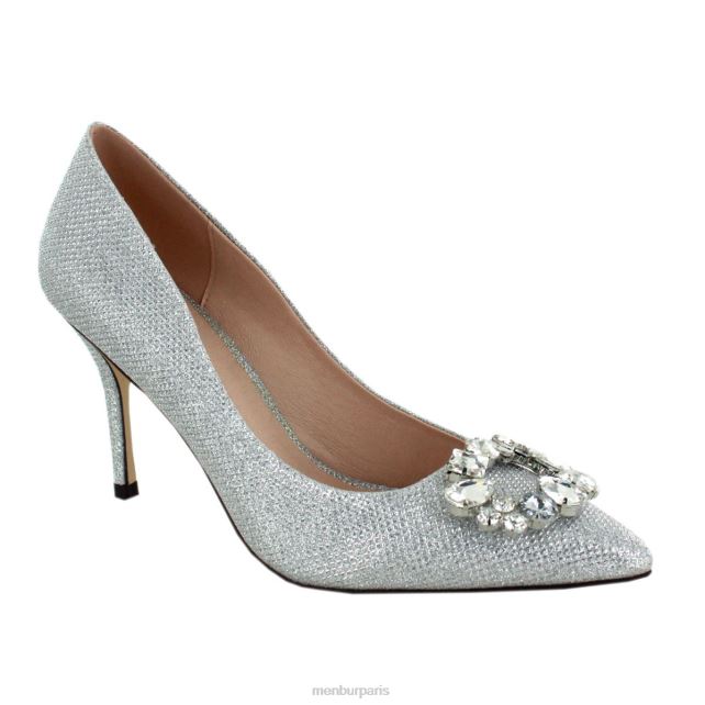 Menbur femmes tagliato DVZ862186 talons moyens et bas argent