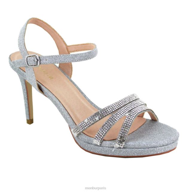 Menbur femmes vérifier DVZ862028 talons moyens et bas argent